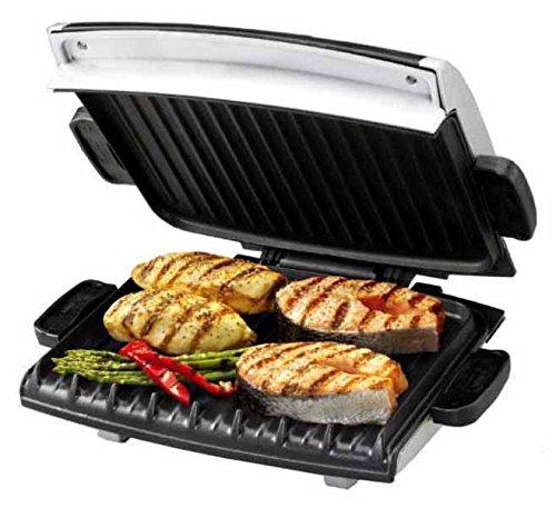 George Foreman GRP99 Next Generation Grill with Nonstick Removable Plates, Silver/Black
