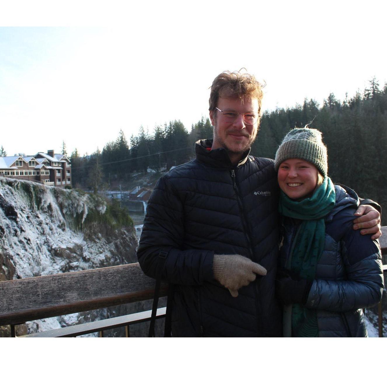 Snoqualmie Falls and a low temperature of -3 degrees (Fahrenheit)! Winter of 2024