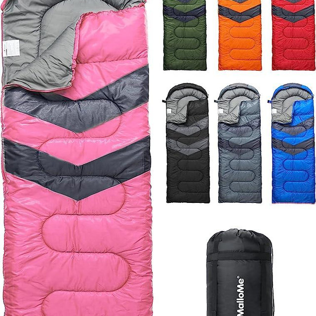 MalloMe Sleeping Bags for Adults Cold Weather & Warm - Backpacking Camping Sleeping Bag for Kids 10-12, Girls, Boys - Lightweight Compact Camping Gear Must Haves Hiking Essentials Sleep Accessories