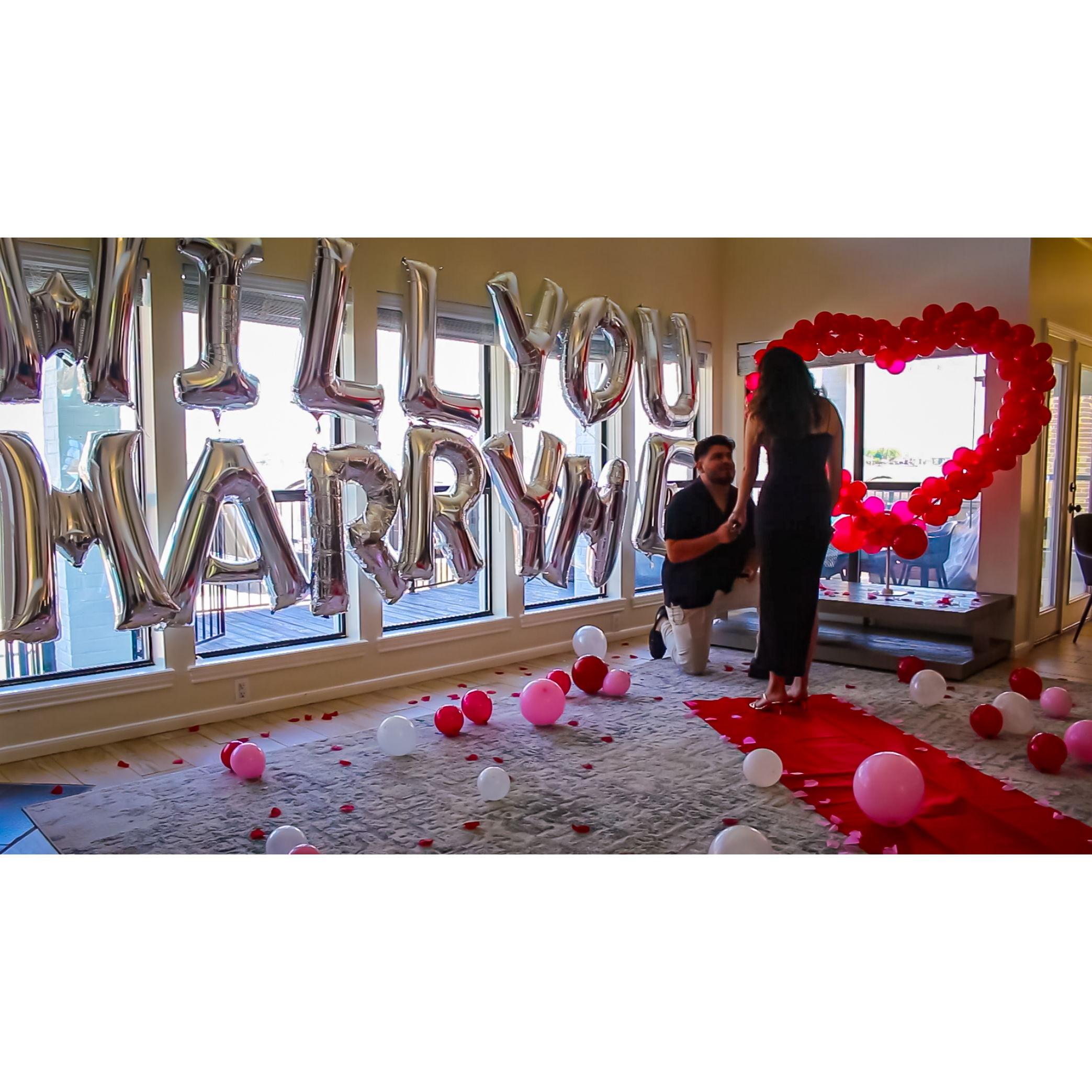 WHEN HE POPPED THE QUESTION