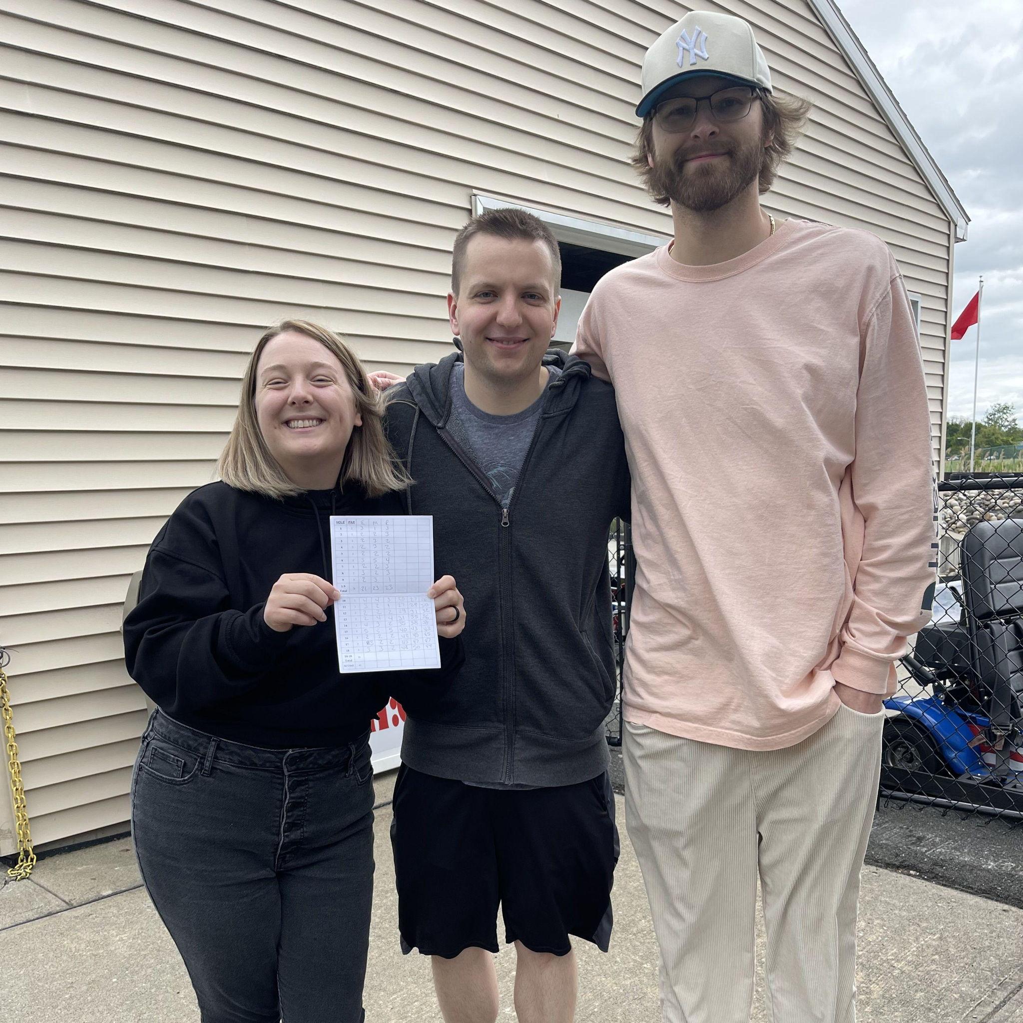 Erika, Marty & Groomsman Ryan Mini Golfing - May, 2025