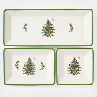 Christmas Tree 3-Piece Nesting Tray Set