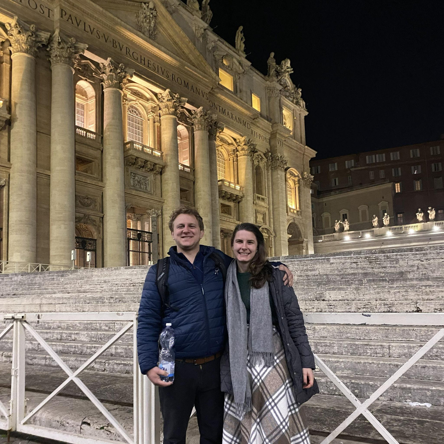 In front of St. Peter's Basilica in the Vatican