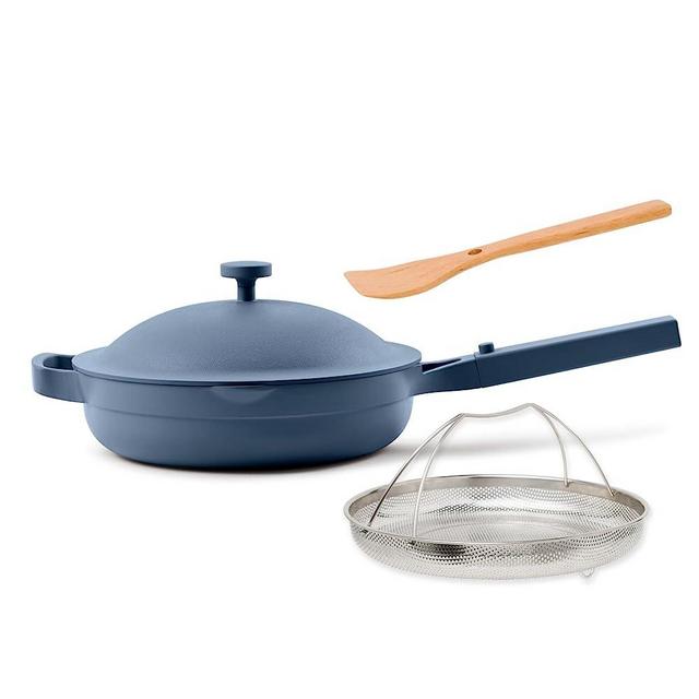 Our Place Always Pan 2.0-10.5-Inch Nonstick, Nontoxic Ceramic Cookware | Versatile Frying Pan, Skillet, Saute Pan | Stainless Steel Handle | Oven Safe | Lightweight Aluminum Body | Blue Salt