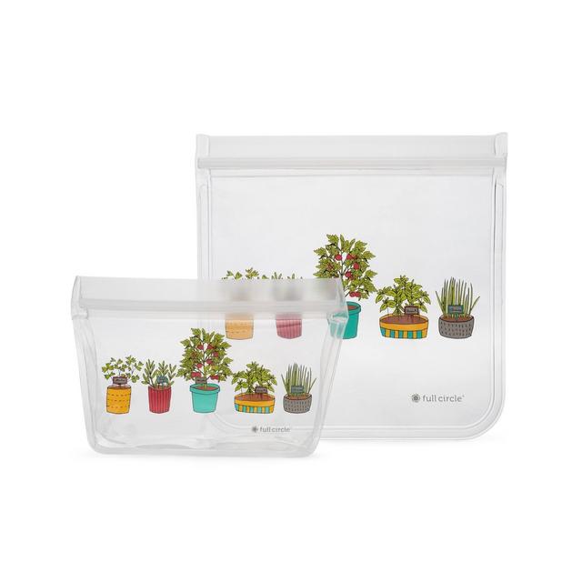 Full Circle 3.5 Cup 2pk Reusable Lunch Bag Set Garden