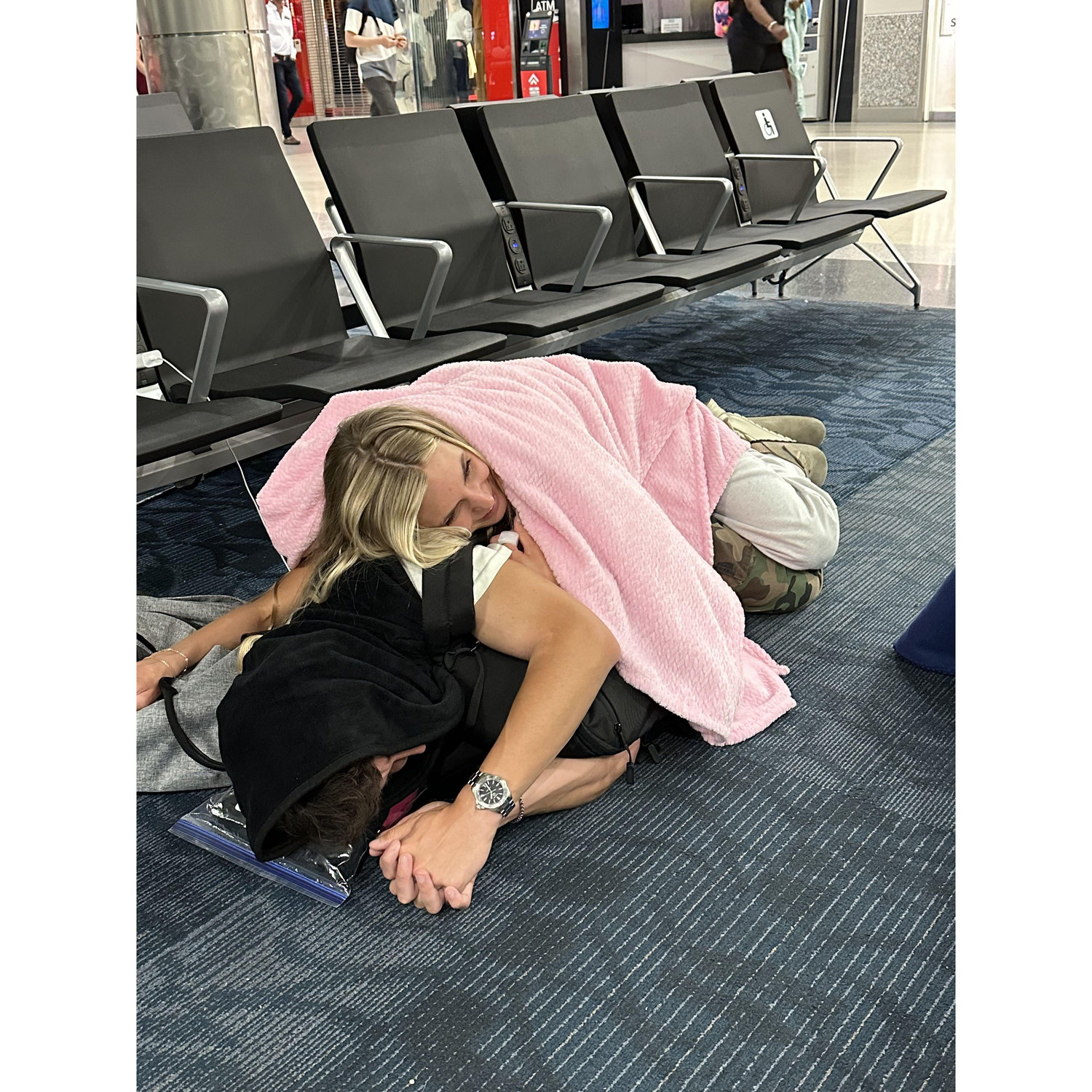 our trip to Greece when we had to sleep on the air port floor 8/7/23