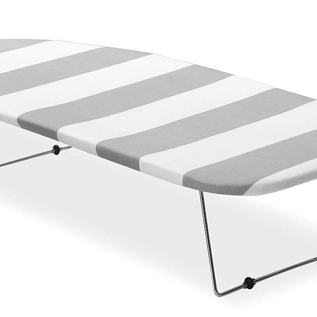 Whitmor Tabletop Ironing Board, Grey/White Striped Cover