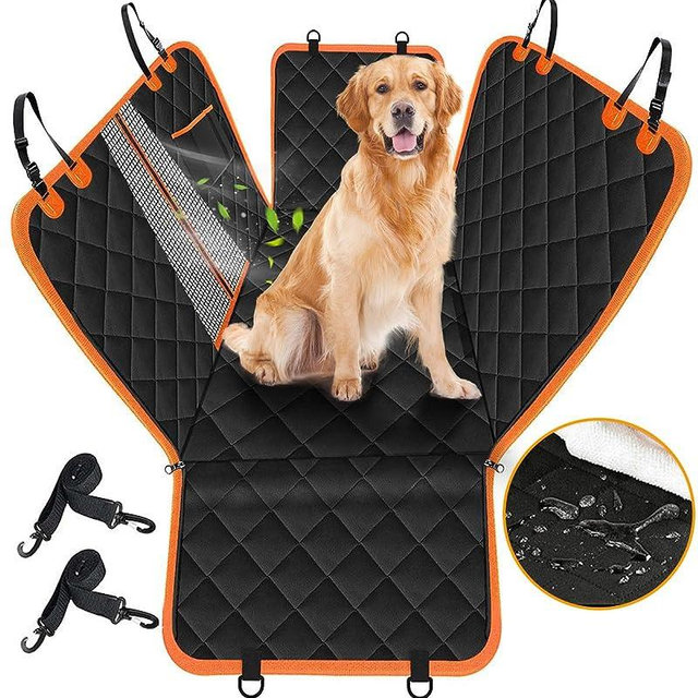 Victoper Dog Car Seat Cover, 600D Heavy Durable Dog Seat Cover for Back Seat, 100% Waterproof Scratch Proof Nonslip Dog Hammock for Car with Side Flap, Soft Pet Back Seat Covers for Trucks SUVs