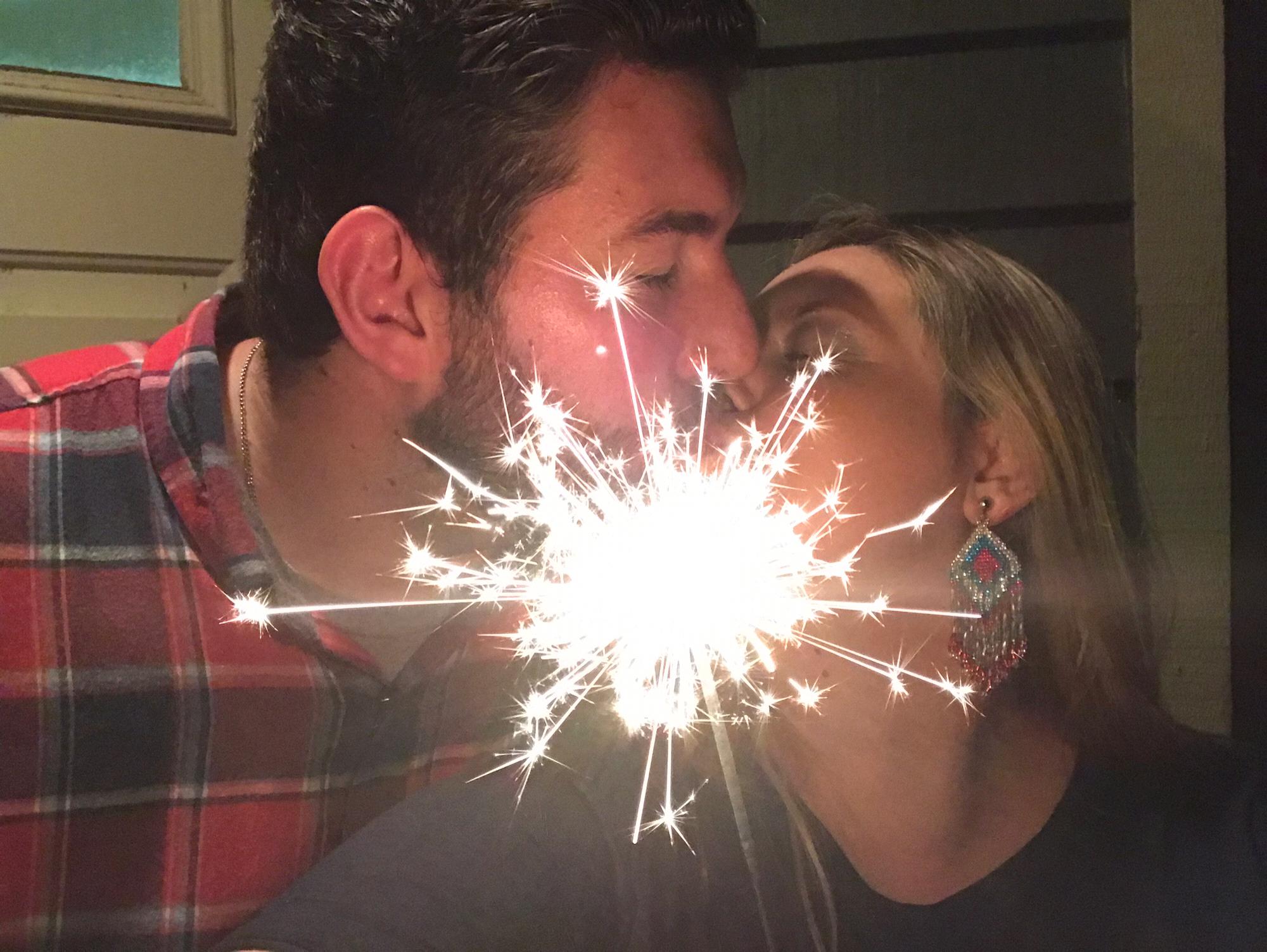 Sparklers and kisses