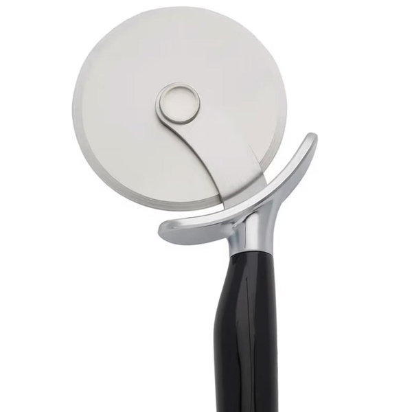 KitchenAid Classic Pizza Wheel with Sharp Blade For Cutting Through Crusts, Pies and More, Built In Finger Guard for Safety and Comfort Grip to Protect Fingers, Dishwasher Safe, 9-Inch, Black