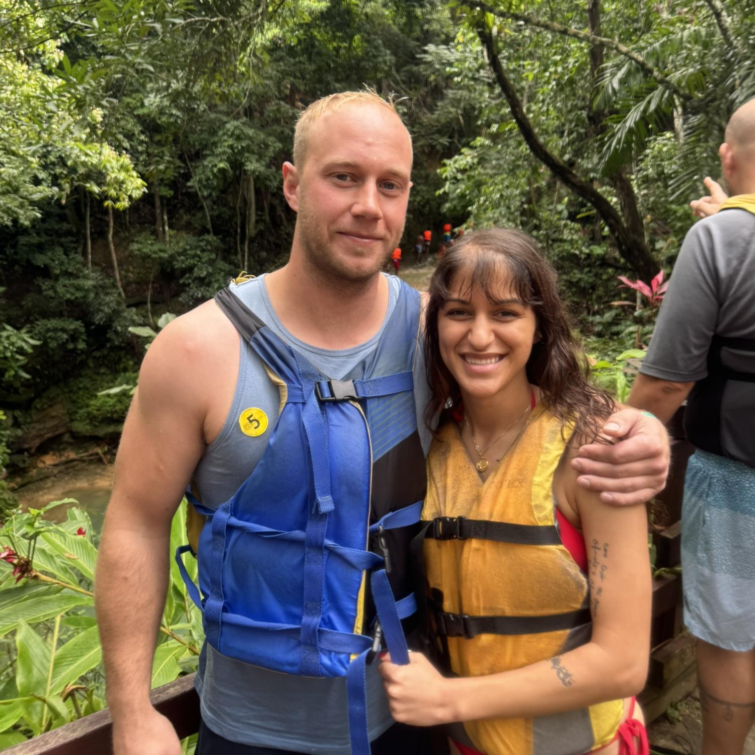Waterfall cruise excursion in Jamaica for our first cruise.