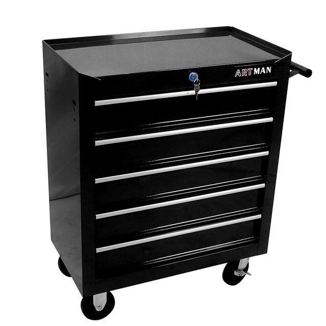 nifoti 5-Drawer Tool Cart on Wheels, Rolling Tool Chest Storage, Trolley Organizer for Garage, Warehouse, Workshop, Repair Shop (5 Large Drawers-29.3"H-Black)