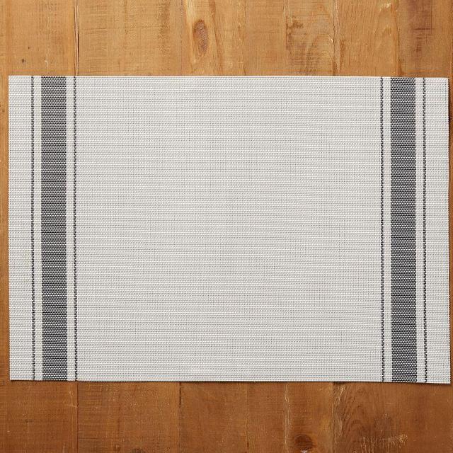 Easy Care Placemat, Each - Charcoal French Stripe