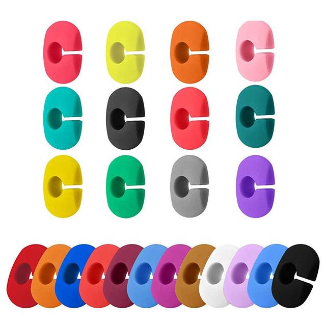 24 Pieces Silicone Drink Markers Wine Glass Charms Markers for Wine Glass Champagne Flutes Cocktails, Martinis