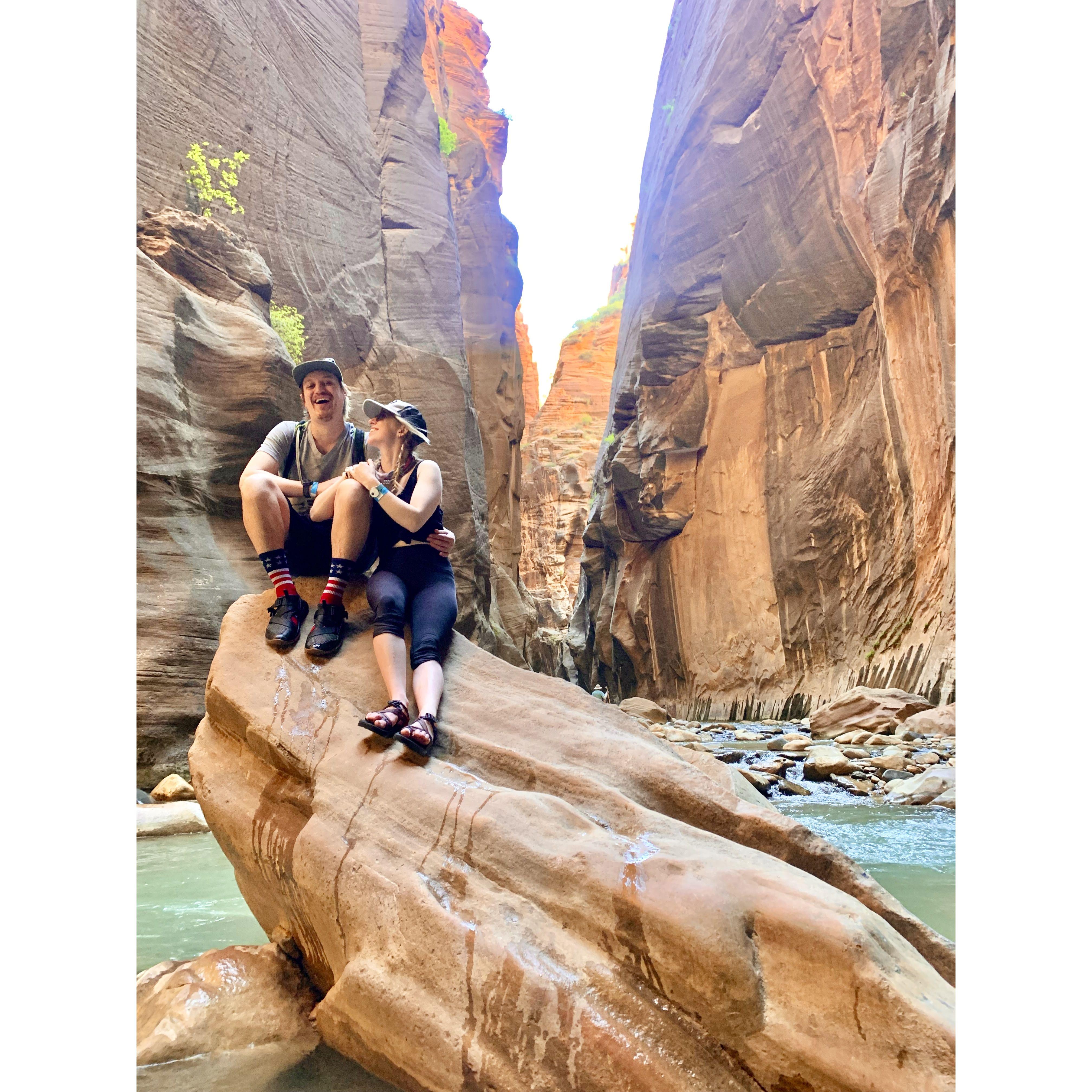 Exploring Zion & Bryce NP with our pals Maddie and Carrie (photo cred!). 3 wonderful days hiking, camping, laughing, and realizing that Carrie and Fleming are the same soul split into two bodies.