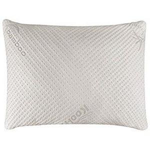 Shredded Memory Foam Pillow with Bamboo Cover – Luxury Adjustable Hypoallergenic Antibacterial –Supportive Firm and Comfortable – Perfect for Side Back and Stomach Sleepers - Queen Size - by ComfoLife