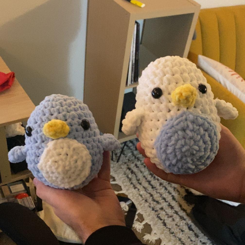 Teaching Dalton how to crochet