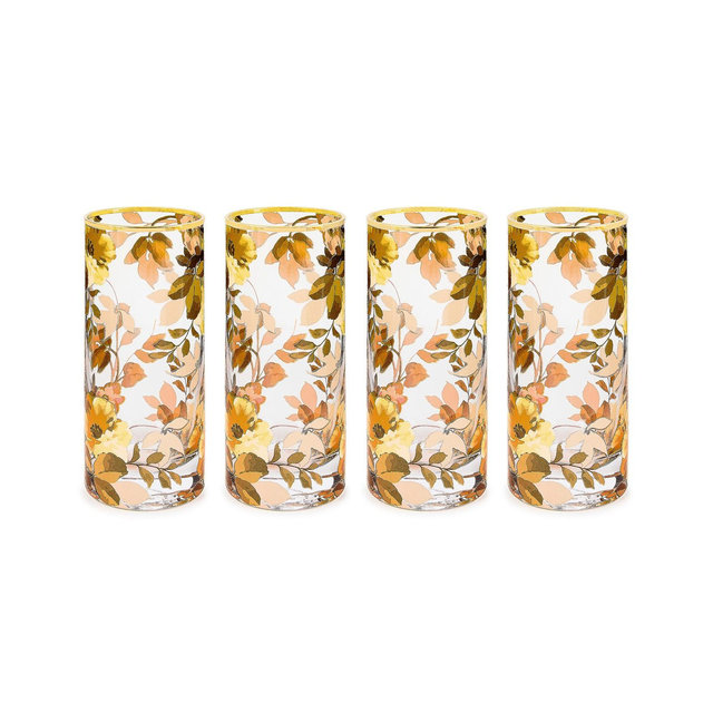 MacKenzie-Childs Wild Rose Highball Glasses, Set of 4