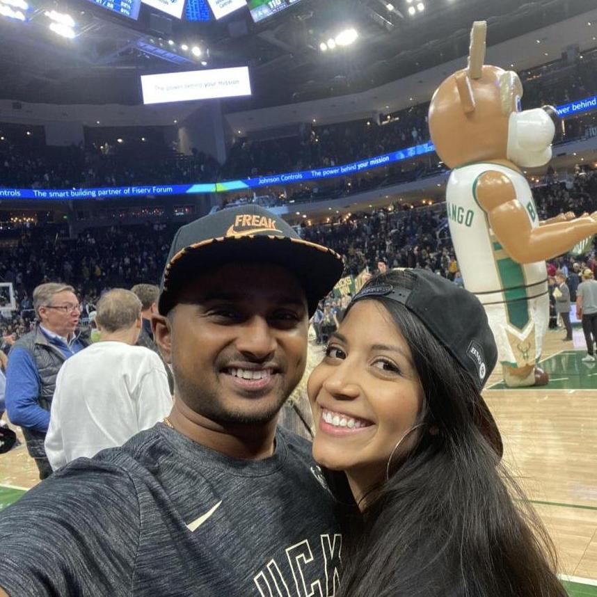 One of our fave Bucks games ever!!! Got to sit courtside. We were out late for a school night! Bucks in 6!