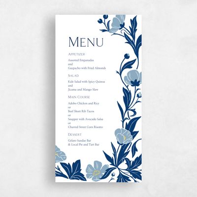 Dusty Blue Wedding Menu - Glenarden