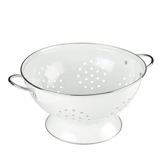 Calypso Basics by Reston Lloyd Powder Coated Enameled Colander, 3 Quart, White,80300