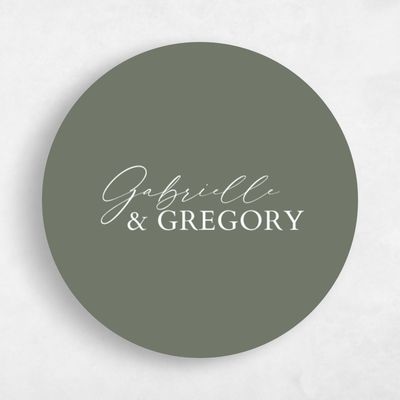 Dark Sage, Green Wedding Sticker - Sundell