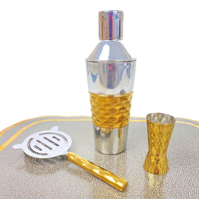 Truro Gold Shaker/Strainer/Jigger Set