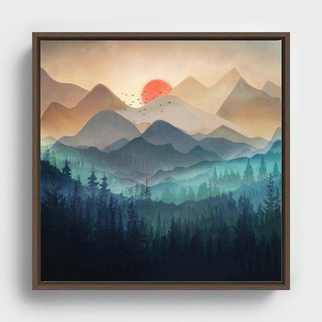 Wilderness Becomes Alive at Night Framed Canvas