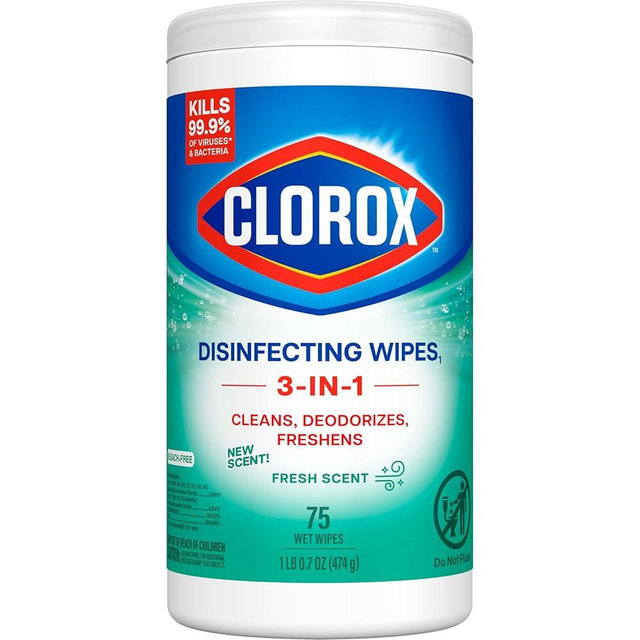 Clorox Disinfecting Wipes, Bleach Free Cleaning Wipes, Fresh Scent, 75 Count (Package May Vary)