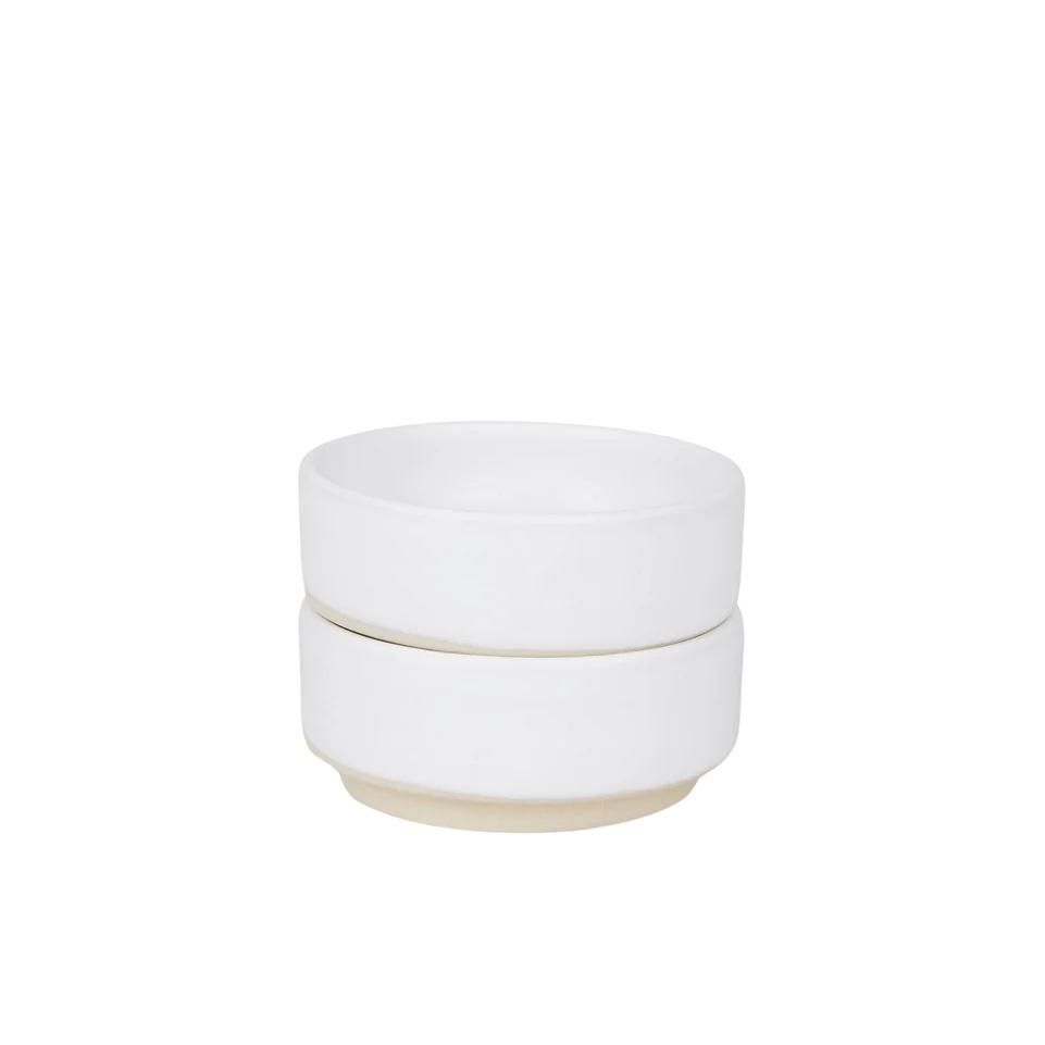 Otto Ceramic Bowls Set of Two (White, Small)