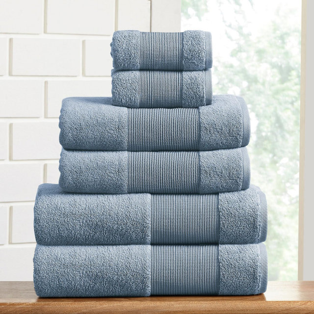 Modern Threads AirCloud 6-Piece Towel Set, Wedgewood Blue