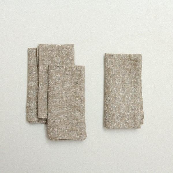 AHW Georgia Ezra, White Marigold Linen Napkin - Set of 4