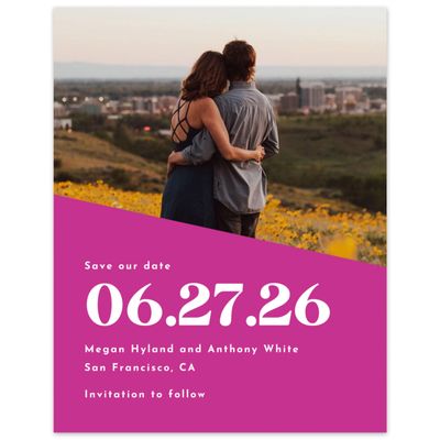 Fuchsia, Pink Wedding Digital Save the Date - Zesty Photo