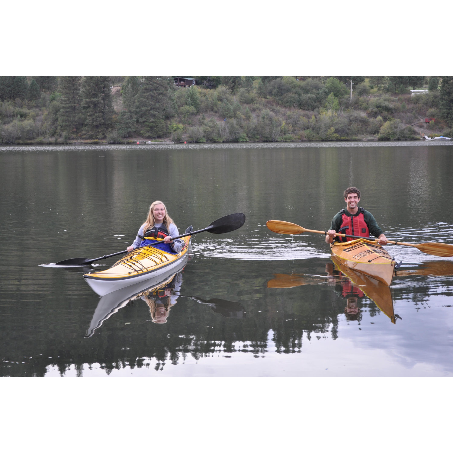 Paddling around a lake before starting our senior year in 2013