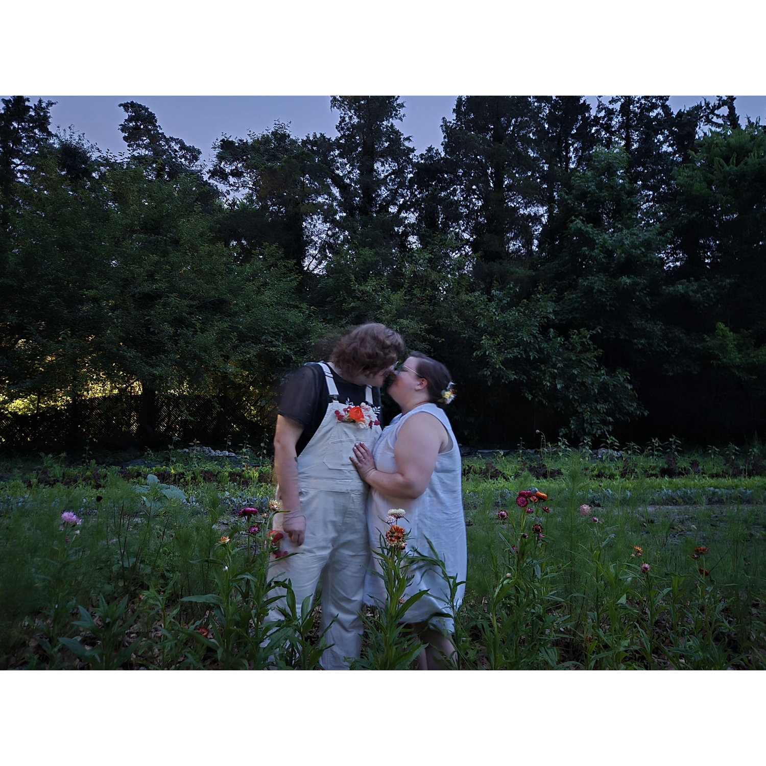Sneaky twilight engagement photos taken (with permission!) at Lakeside's Tiny Acre