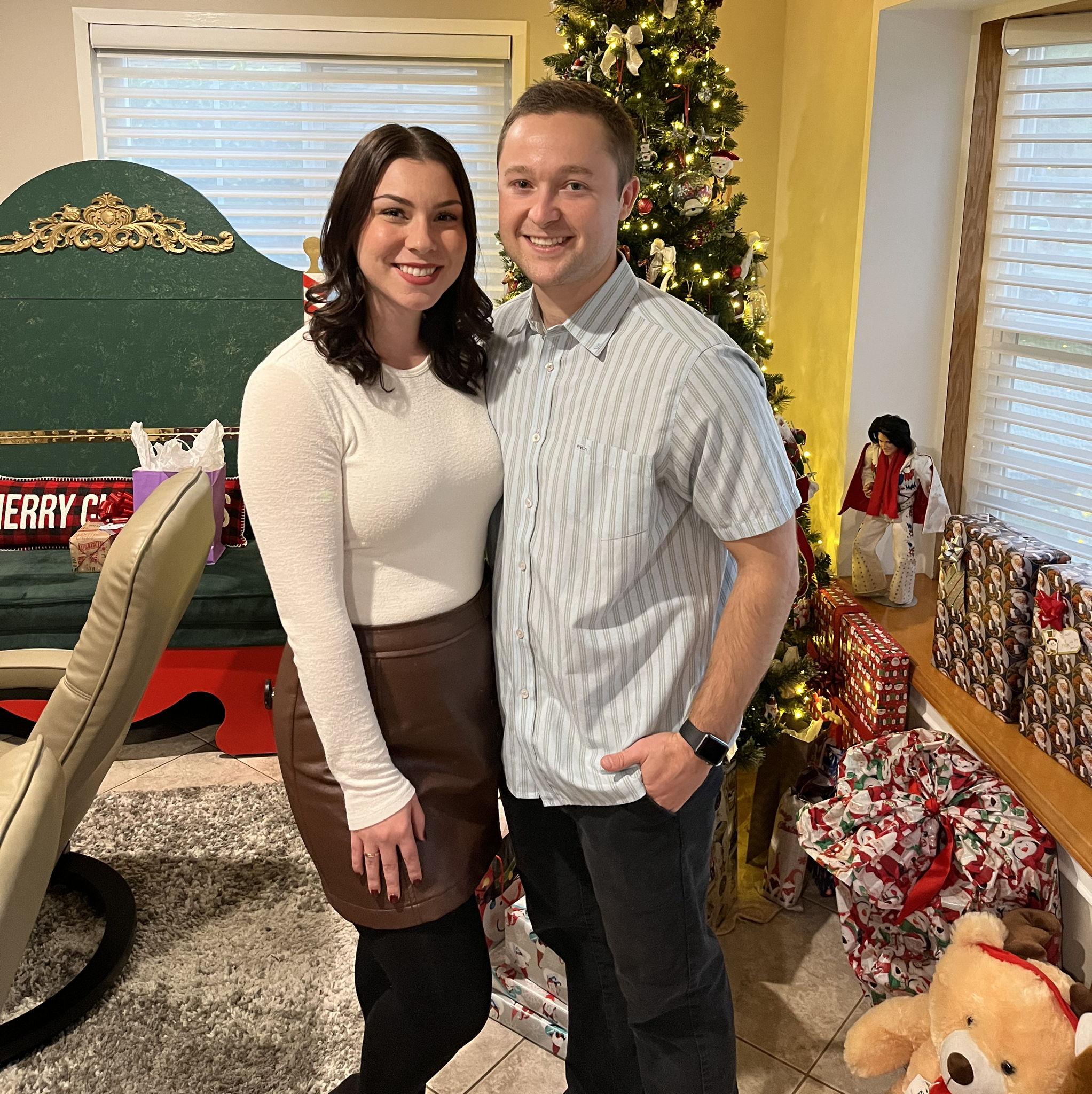 We spend every Christmas Eve at Jenna's parents house. Santa comes down and gives a present to all the little kids in the family. So fun! Year 2022