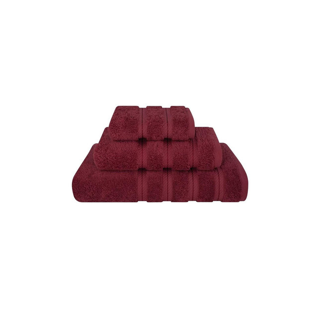 American Soft Linen 3 Piece Towel Set, 100% Cotton Bath Towels for Bathroom, Bordeaux