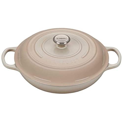 Le Creuset Enameled Cast Iron Signature Braiser, 3.5 qt., Meringue