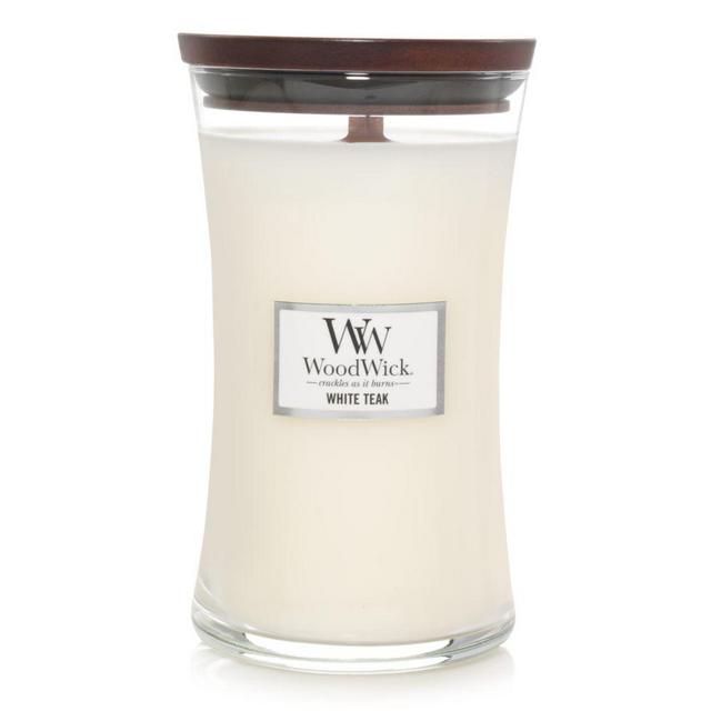 White Teak woodwick candle