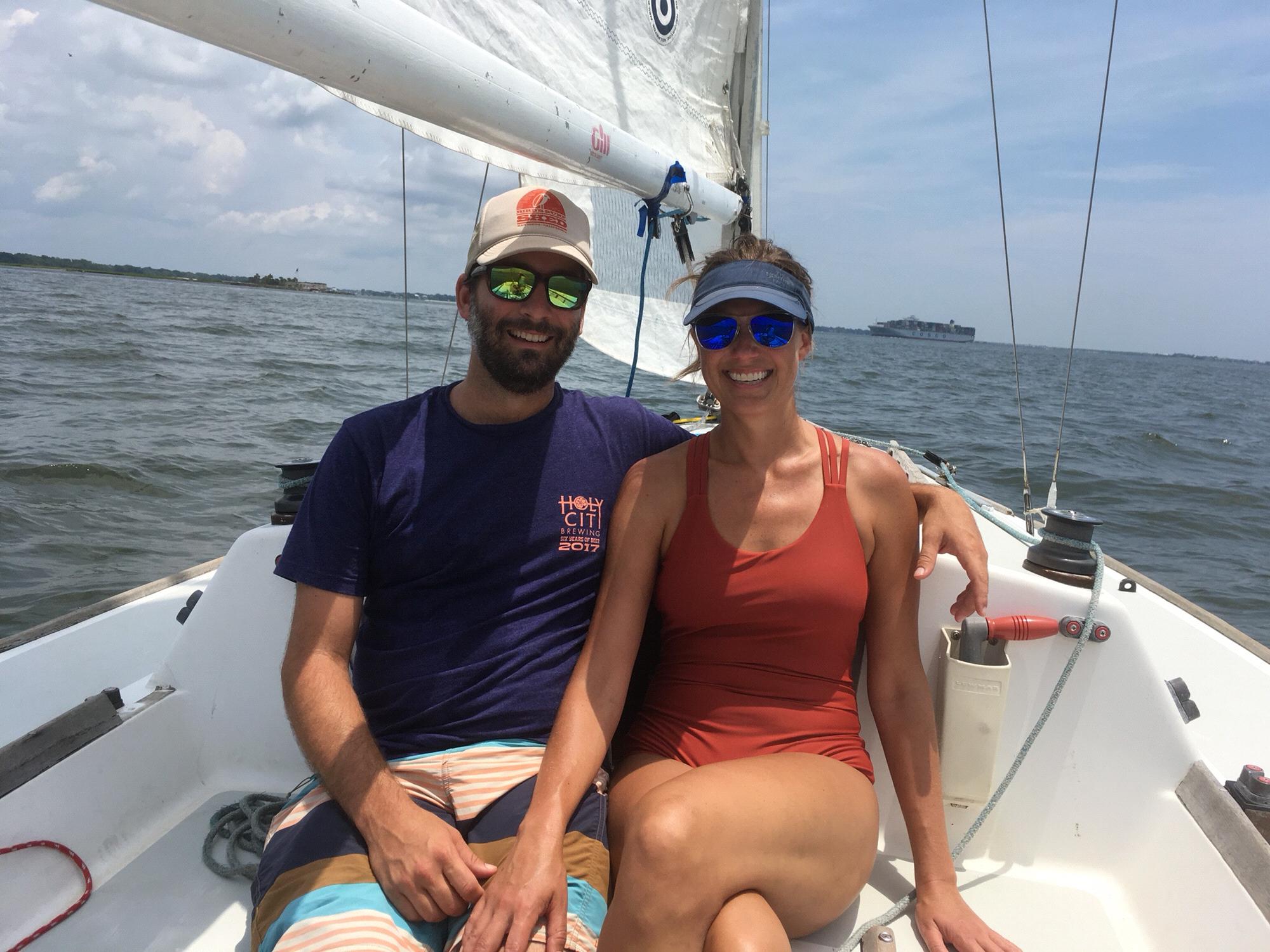 Sailing Charleston harbor.