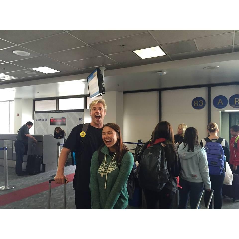 Our first flight to NY together on a trip with our highschool choir