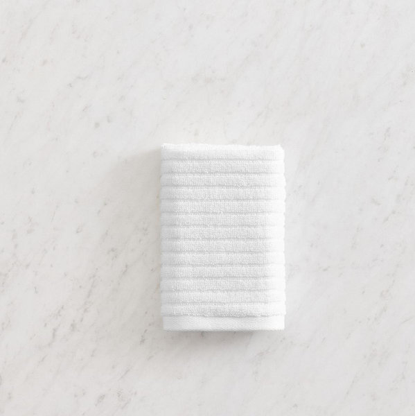 Classic Ribbed Organic Washcloth - White