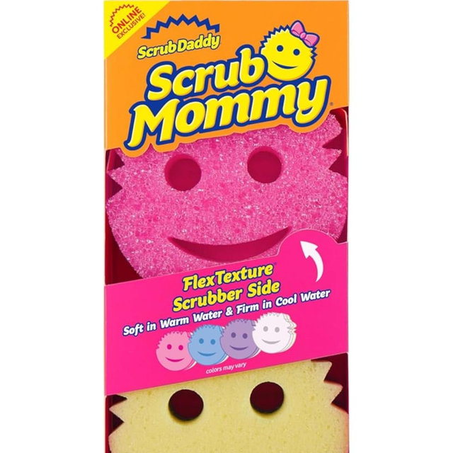 Scrub Daddy Scrub Mommy Sponges - Dish Scrubber + Non-Scratch Cleaning Sponges Kitchen, Bathroom + Multi-Surface Safe - Dual-Sided Dish Sponges for Scrubbing - Online Exclusive (3 Count)