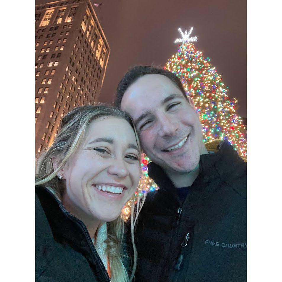 Our first photo together- our third date skating at Campus Martius!