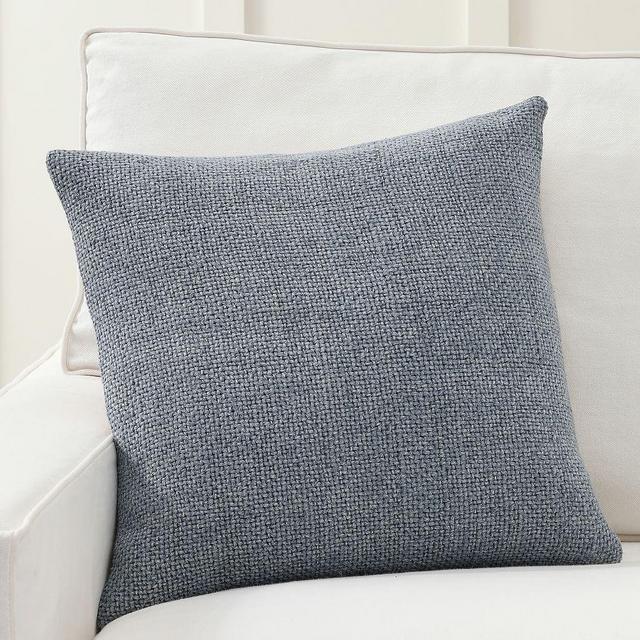 Faye Linen Textured Pillow Cover, 20 x 20", Light Chambray