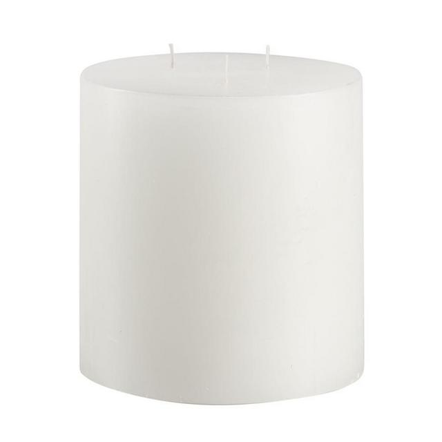 Unscented Wax Pillar Candle, White - 6 x 6