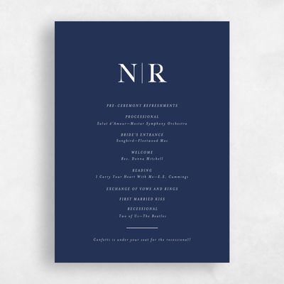 Midnight Blue Wedding Program - Holt