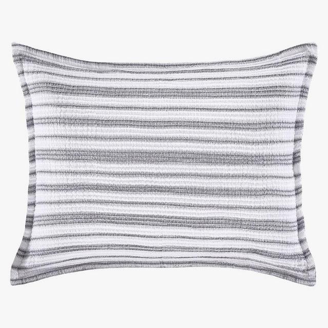 Manon Striped Cotton Sham, King, White