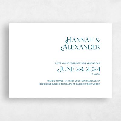 White Wedding Invitation - Ginami Landscape