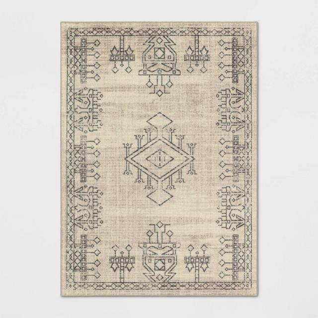 7'x10' Hancock Distressed Center Motif Beige - Threshold™